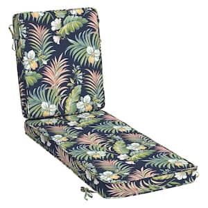 ProFoam 21 in. x 72 in. Simone Blue Tropical Outdoor Chaise Lounge Cushion