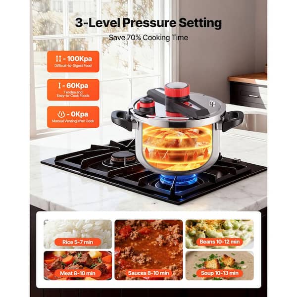 SKYSHALO Pressure Cooker Set 10 qt. Pressure Cooker Stainless