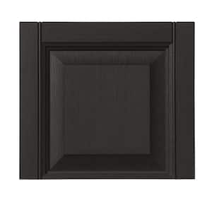 15 in. x 13 in. Polypropylene Raised Panel Transom Design in Peppercorn Shutter Tops Pair