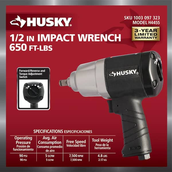 650 ft./lbs. 1/2 in. Impact Wrench 650 ft./lbs. 1/2 in. Impact Wrench