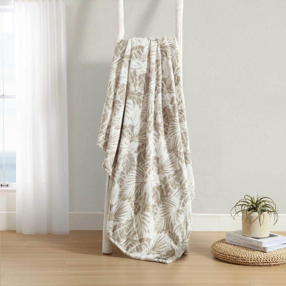 Costa Blanca Beige Twin Reversible Fleece Blanket
