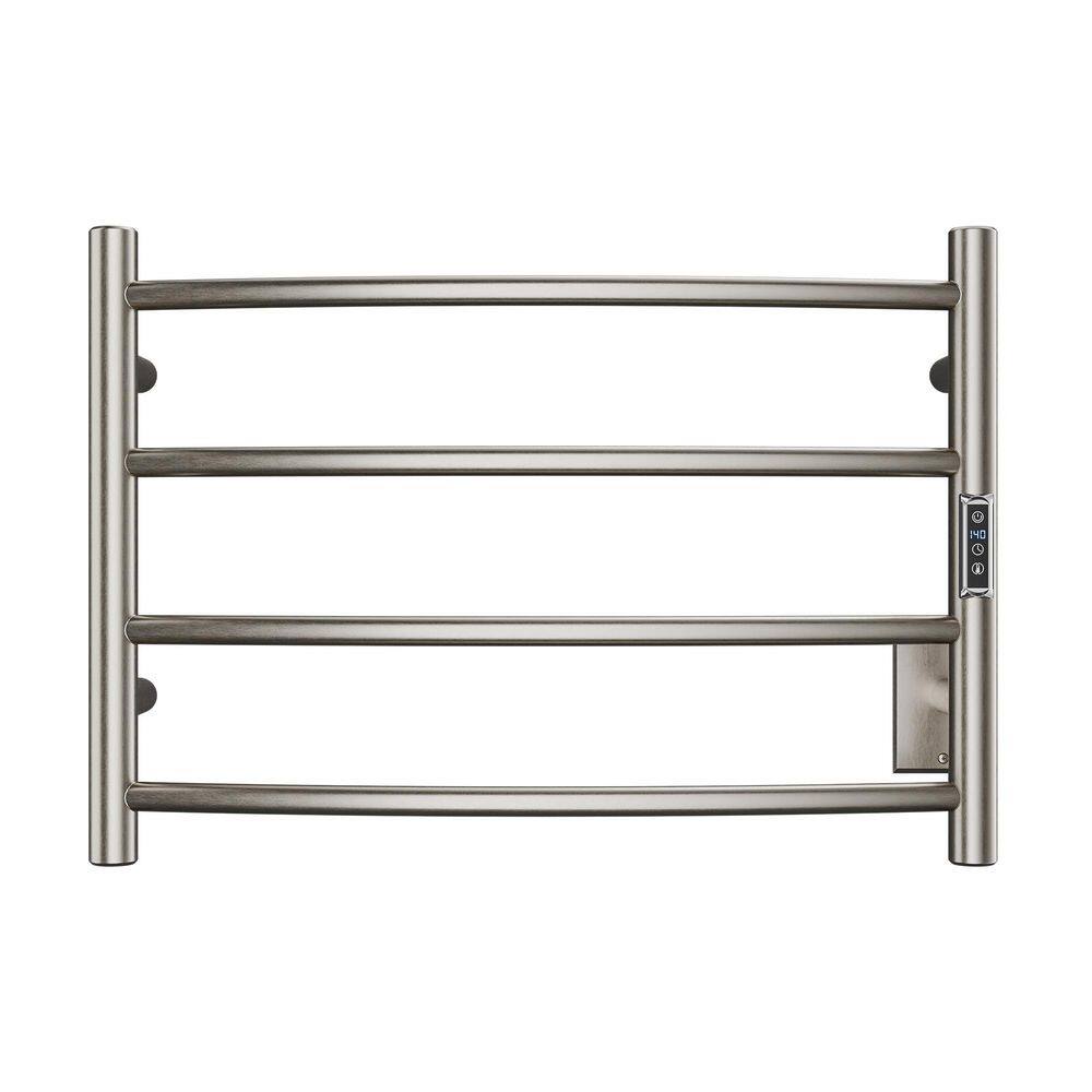 Brushed Nickel 4-Bar Wall Mounted Electric Towel Warmer