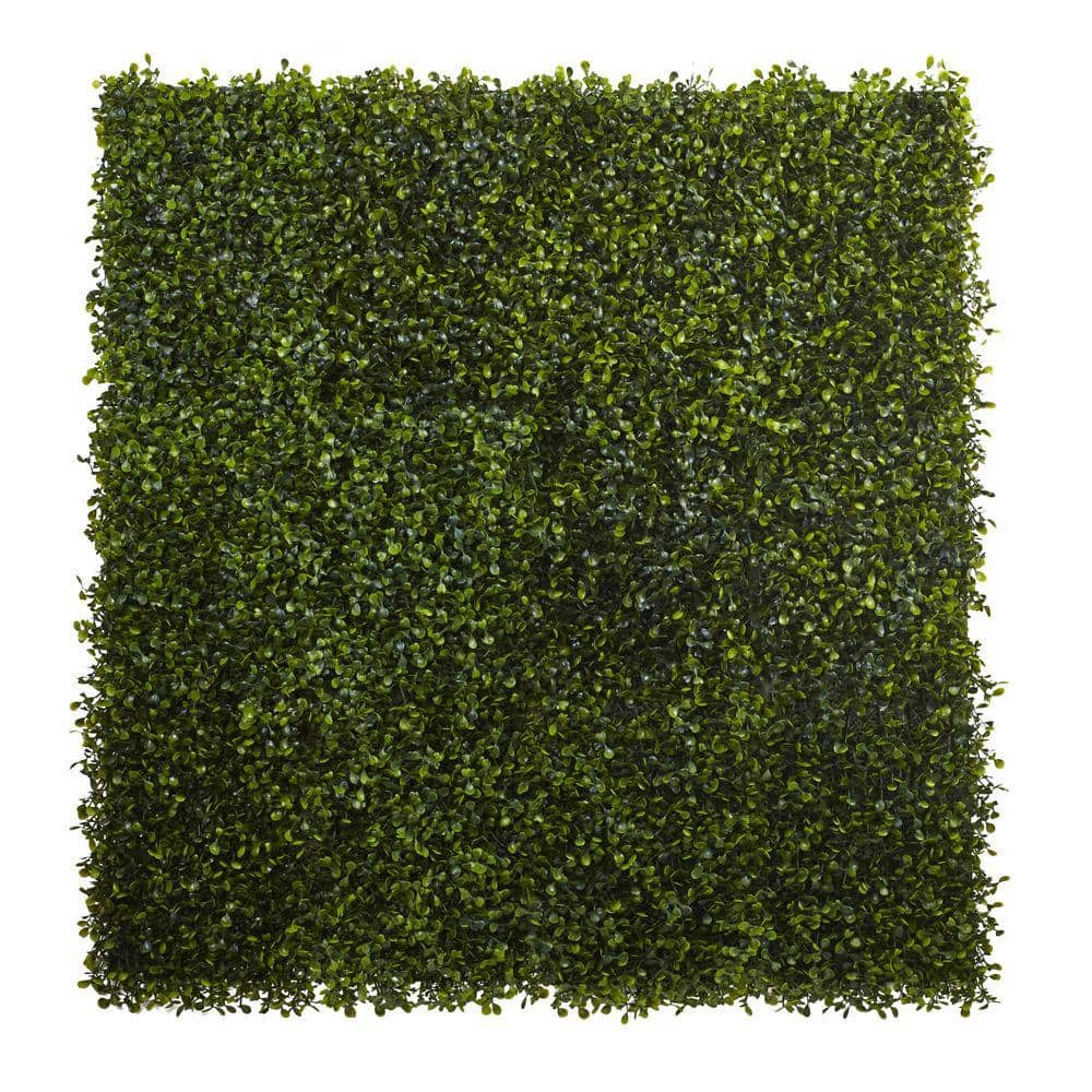 Nearly Natural 12 in. Artificial x 8.25 in. Artificial Boxwood Mat (Set ...