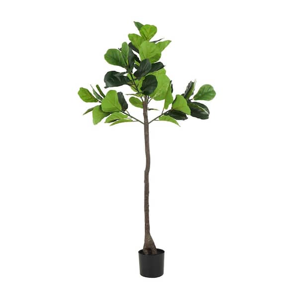Litton Lane 71 in. H Fiddle Leaf Artificial Tree with Realistic Leaves