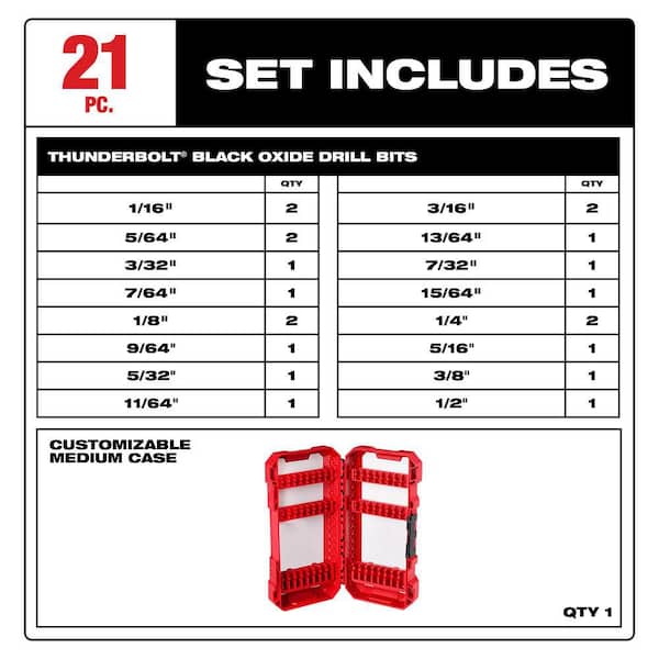 Milwaukee 48-89-2801 Thunderbolt 21-Piece Black Oxide Drill Bit Set - View #4
