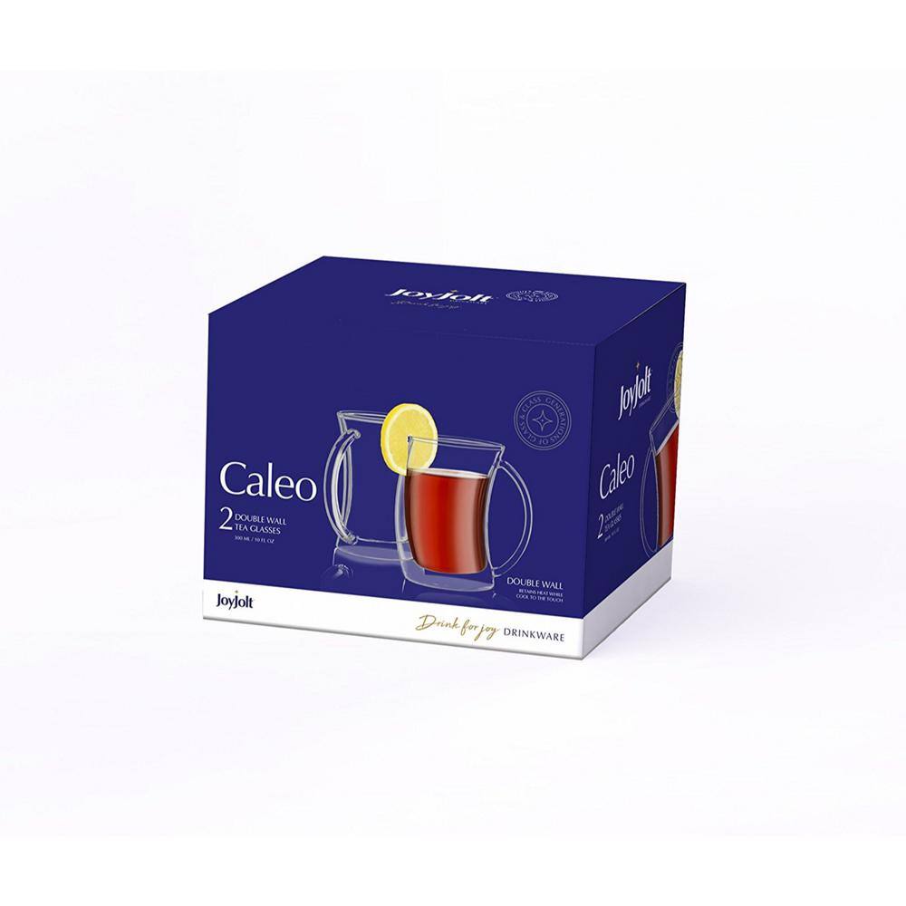 Caleo 10-Ounce Double Wall Insulated Glass Coffee Mugs - Set of 2