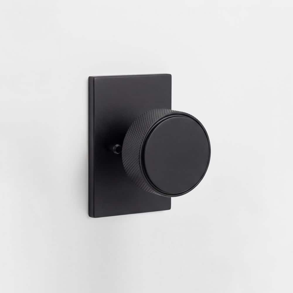 Taylor Matte Black Knurled Privacy Bed/Bath Door Knob with Rectangle Rosette price history on PriceWatchPro