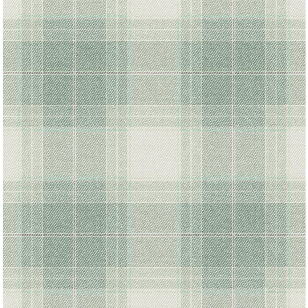 Tiny Tots 2-Collection Greige/White Matte Finish Traditional Plaid Design  Non-Woven Paper Wallpaper Roll