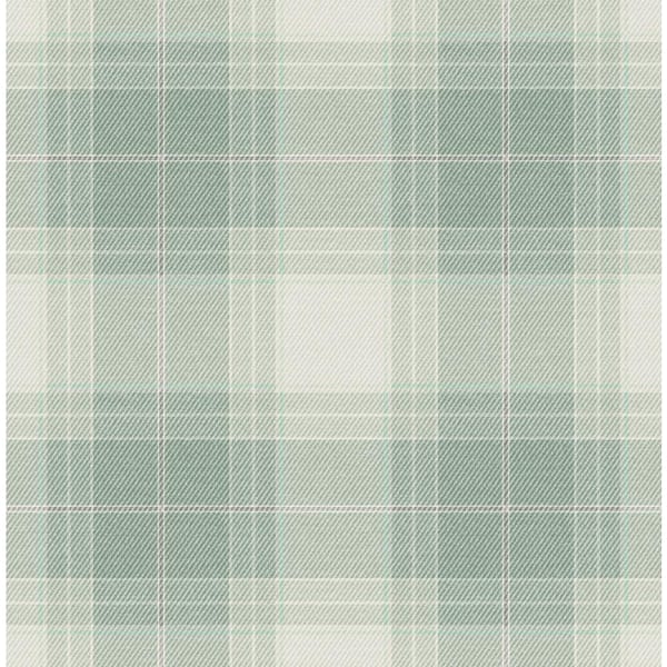 Seabrook Designs 56 sq. ft. Sage Harrelson Plaid Unpasted Paper Wallpaper Roll