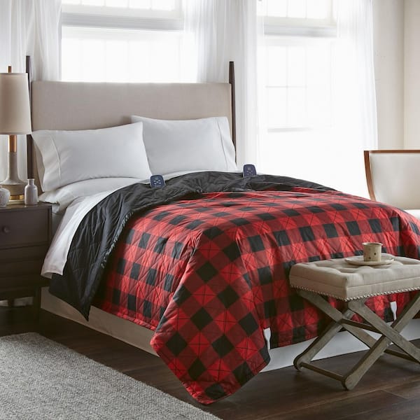 King Buffalo Check Red Flannel Electric Blanket