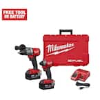 M18 FUEL 18V Lithium-Ion Brushless Cordless Hammer Drill and Impact Driver Combo Kit (2-Tool) with Two 5Ah Batteries