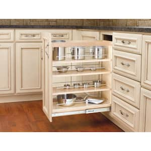 Natural Maple 8" Pull Out Kitchen Cabinet Organizer Pantry Spice Rack