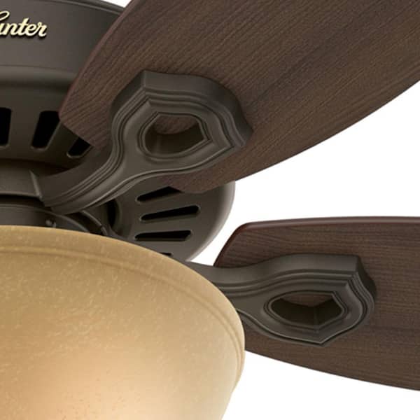 Hunter - Builder Deluxe 52 in. Indoor New Bronze Ceiling Fan with Light Kit