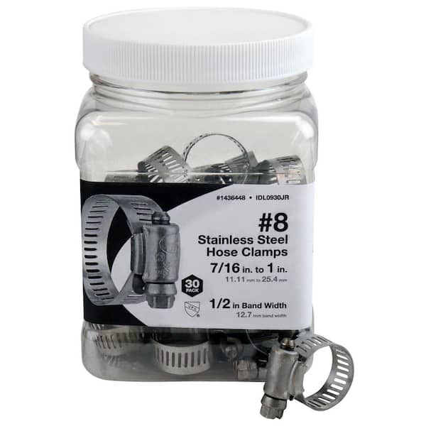 Apollo 3/8 in. to 1 in. Stainless Steel Hose Clamp Jar - No 8 (30-Pack)
