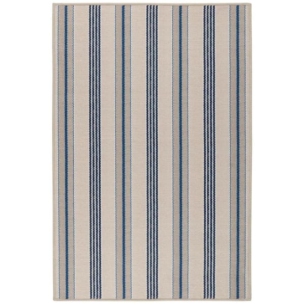 Nimes Ticking Machine Washable Neutral 8 ft. x 10 ft. Indoor Area Rug
