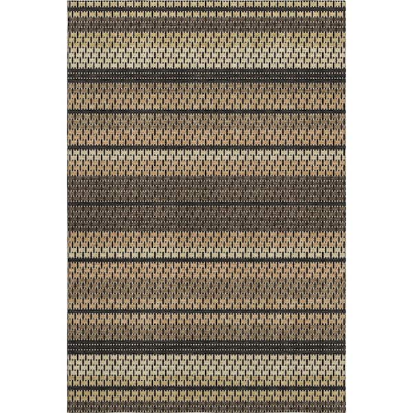 Mayfield Premium Machine Washable Abstract AMF2427 Gold 5 ft. x 7 ft. 6 in. Area Rug