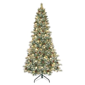 7.5 ft. Pre-Lit Carolina Pine Blue/Green Artificial Christmas Tree