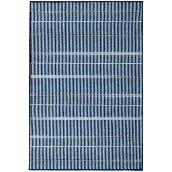 DASH & ALBERT Samson Machine Washable Navy 3 ft. x 5 ft. Indoor Area Rug
