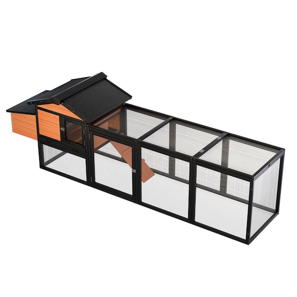 106 in. L x 26 in. Large Wooden Chicken Coop with Nesting Box Poultry Cage Dog House Rabbit Pet Supplies