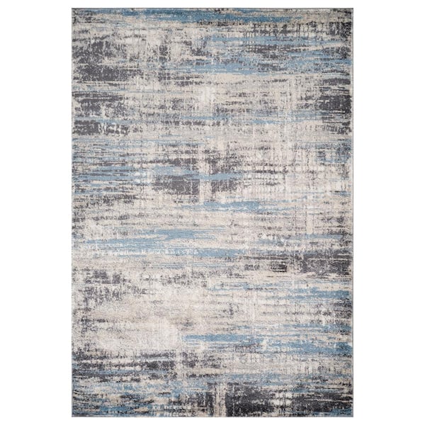 Clifton 6 x 9 Blue Abstract Pattern Area Rug for High Traffic Living Room Dining Room Bedroom
