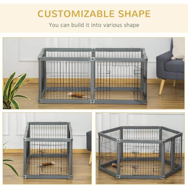 PawHut 36 Heavy Duty Panel Pet Playpen Yard Fence for Animals Cage Metal Wire Indoor