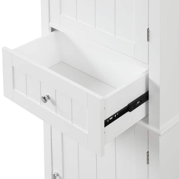 Zeus & Ruta 23.6 in. W x 15.7 in. D x 68.1 in. H White Wood Linen