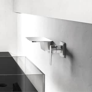 Single-Handle Waterfall Bathroom Wall Mounted Faucet in Polished Chrome