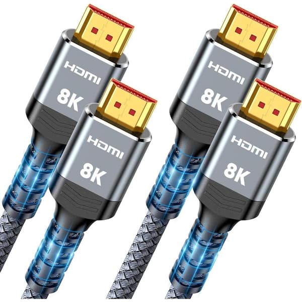6.6 ft. RG6 Shielded Gold Plated HDMI Cable Wire-Gray 2-Pack