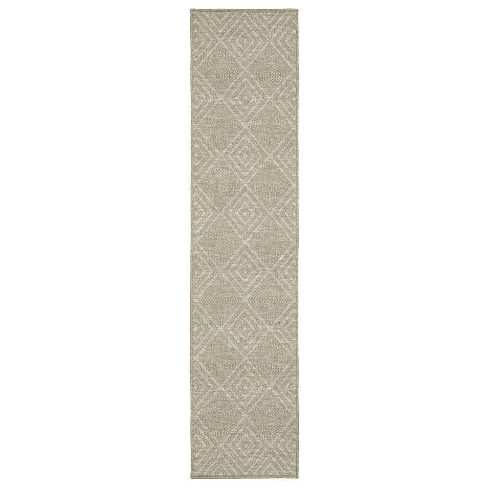 AVERLEY HOME Thrasher Beige 2 ft. x 8 ft. Geometric Diamonds ...