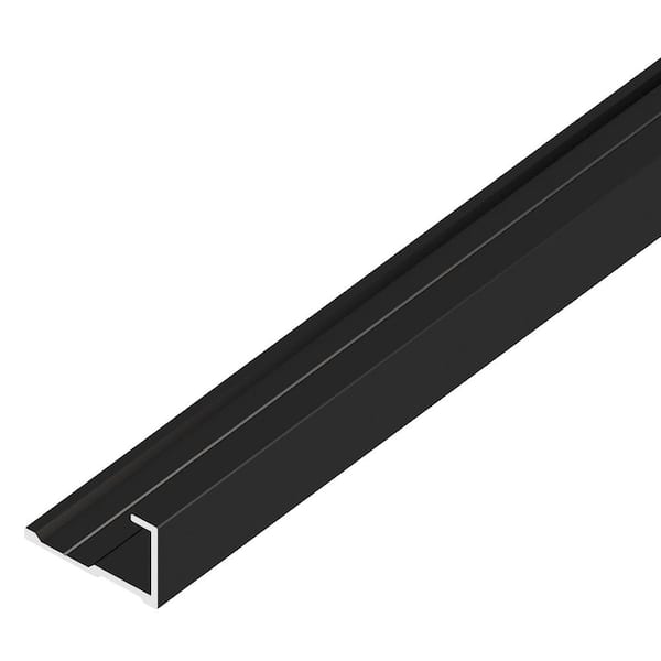 WALLS Metallic Panel 0.81 in. D x 0.5 in. W x 96 in. L Finished Black Aluminum End Trim