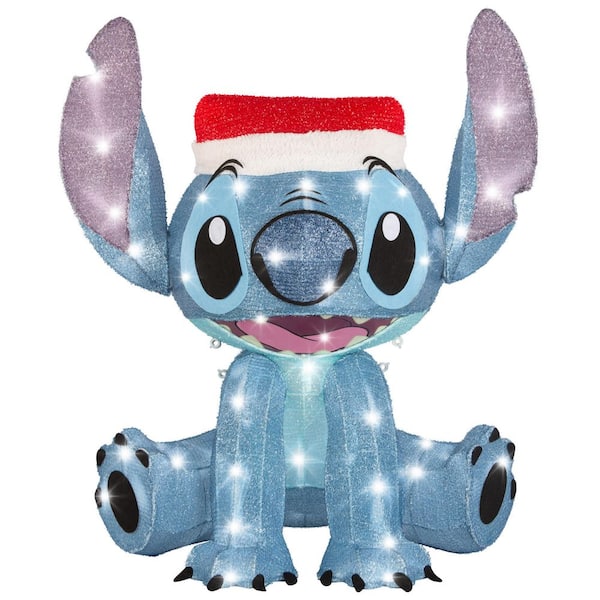 28 in. 3D Lighted Stitch Tinsel Sculpture Outdoor Christmas Decoration