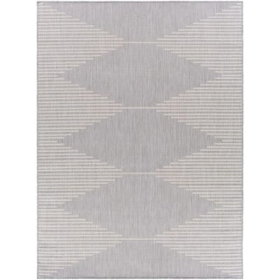 5'1x7'5 Grey Ivory Taupe Abstract Stripe Modern Contemporary Rectangle Polypropylene Contains Latex Stain Resistant 5' 1 X 7' 5 Reston Ivory/Neutral Horizontal Stitch Area Rug 