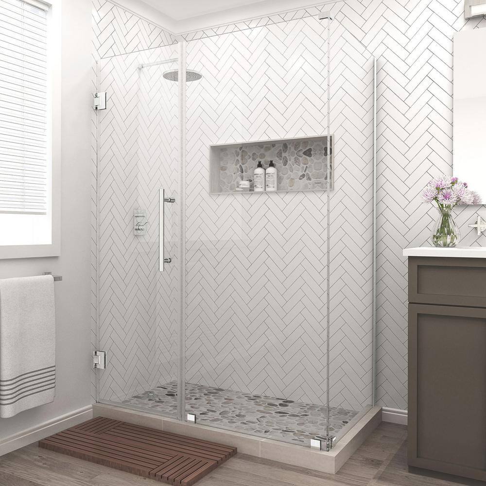 Bromley 72" Frameless Stainless Steel Clear Glass Shower Enclosure