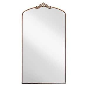 36 in. W x 66 in. H Arched Metal Framed Mirror for Bedroom Entryway