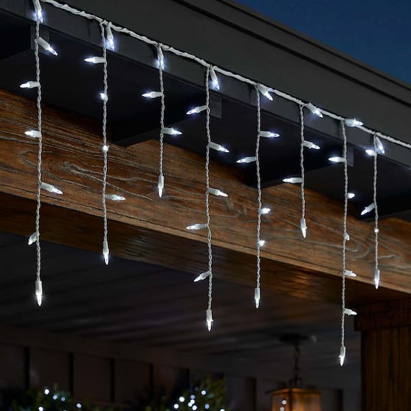 200 Count Cool White Steady Lit Super-Bright Mini LED Icicle Lights