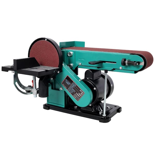 4 in. x 36 in. Belt Sander 6 in. Disc Polisher Grinder Sanders, 120V/60Hz. Green Color