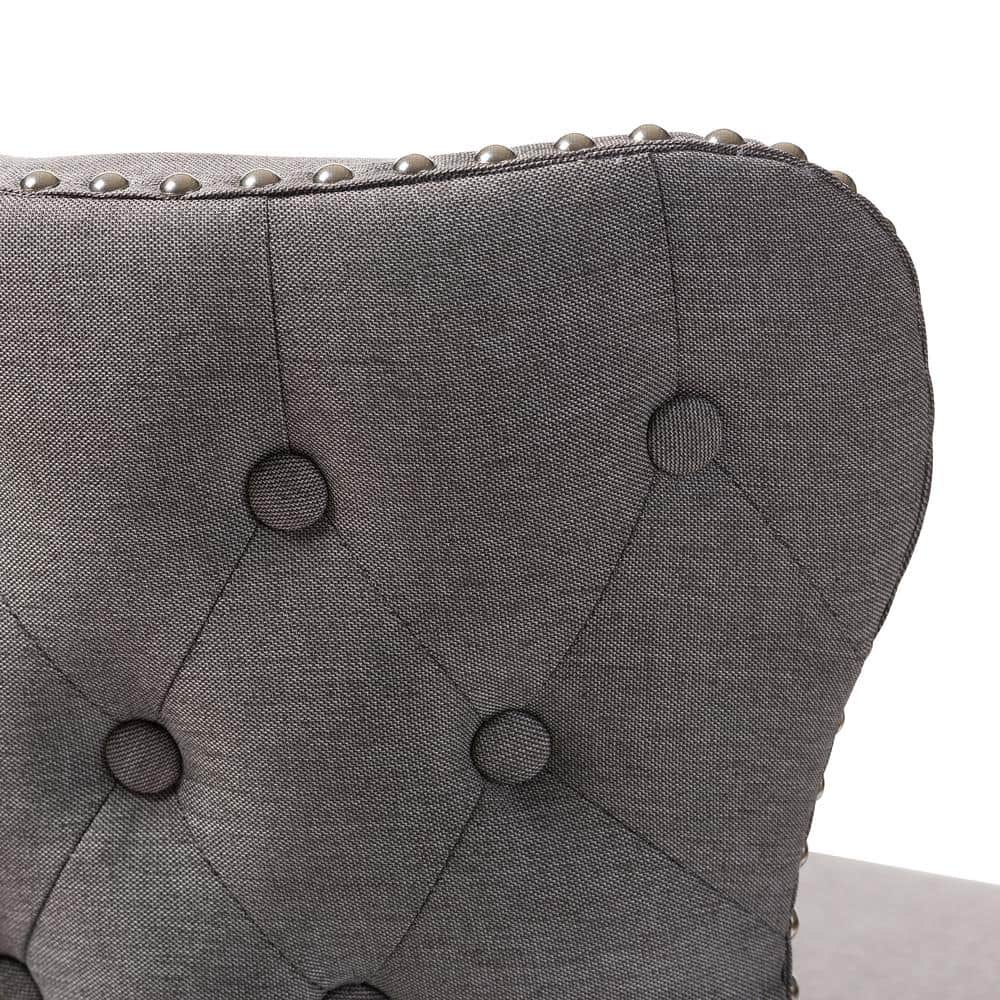 Gray Walnut Upholstered Swivel Bar Stools Set of 2