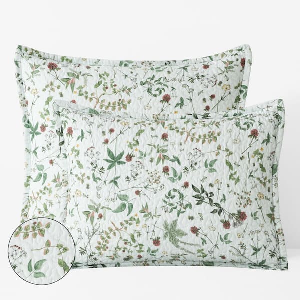 The Company Store Floral Garden White Multi Cotton King Sham