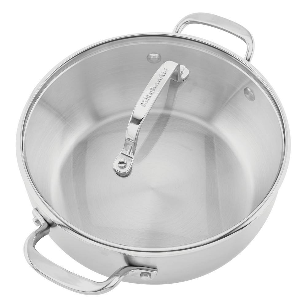 Casserole with Lid, 4-Quart, Brushed Stainless Steel - thumbnail 9