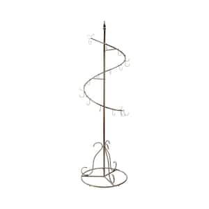 Spiral 15-Hook Metal Freestanding Purse Tree in Bronze