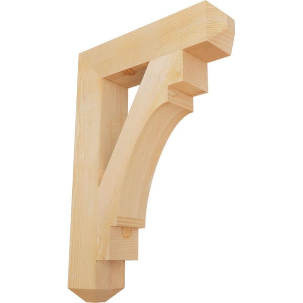 Ekena Millwork 6 in. x 40 in. x 28 in. Douglas Fir Merced Craftsman Rough Sawn Bracket