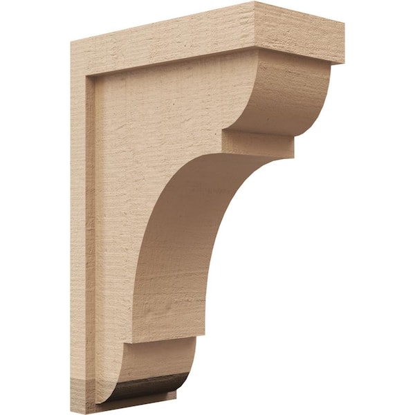 Ekena Millwork 5 in. x 15 in. x 10 in. Classic Bryant Rough Cedar Woodgrain TimberThane Corbel, Primed Tan