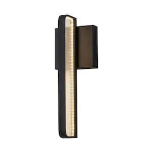 Andy 13 in. Medium Modern Black Integrated LED Outdoor Wall Light Sconce