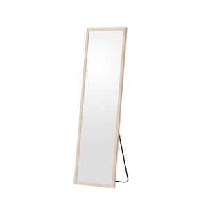 22.8 in. W x 65 in. H Rectangle Light Oak Frame Full Length Standing Floor Mirror