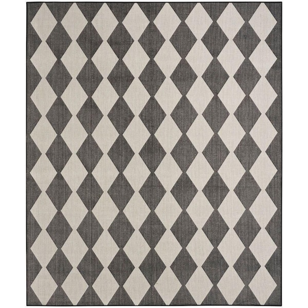 Nourison Positano Black 7 ft. x 10 ft. Diamond Contemporary Area Rug