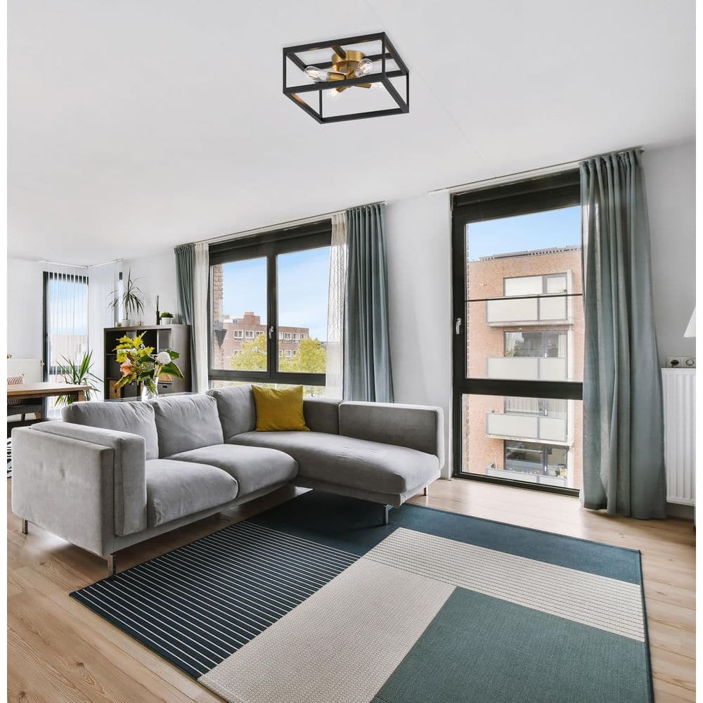 Nikki 15 in. Modern Rectangle Antique Brushed Brass Flush Mount for Bedroom price history on PriceWatchPro