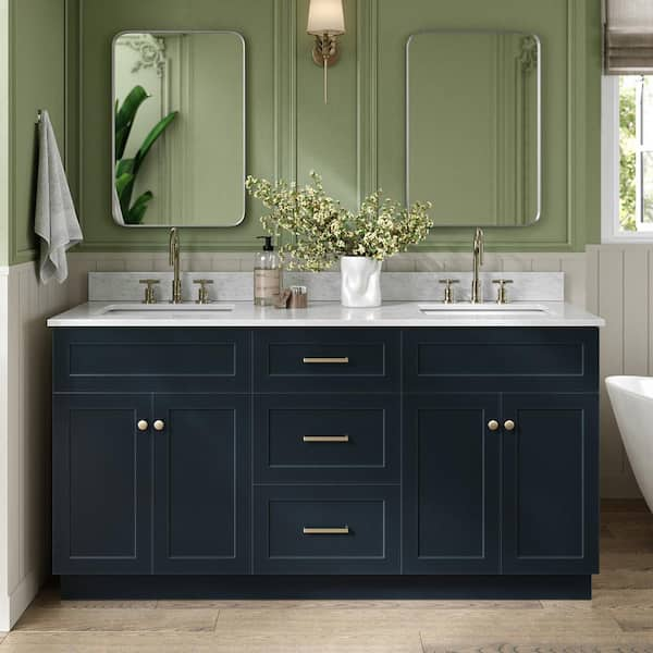 ARIEL Hamlet 67 in. W x 22 in. D x 35.25 Double Sink Freestanding Bath ...