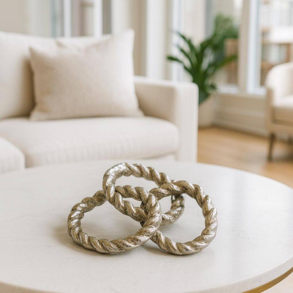 Twisted Series Silver 2 in. x 9 in. Chain Aluminum Metal Decorative Sculpture price history on PriceWatchPro
