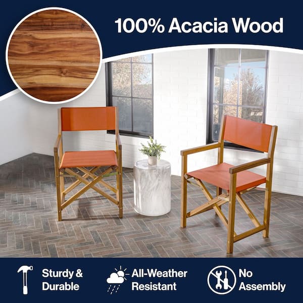 JONATHAN Y Cukor Classic Vintage Outdoor Acacia Wood Folding