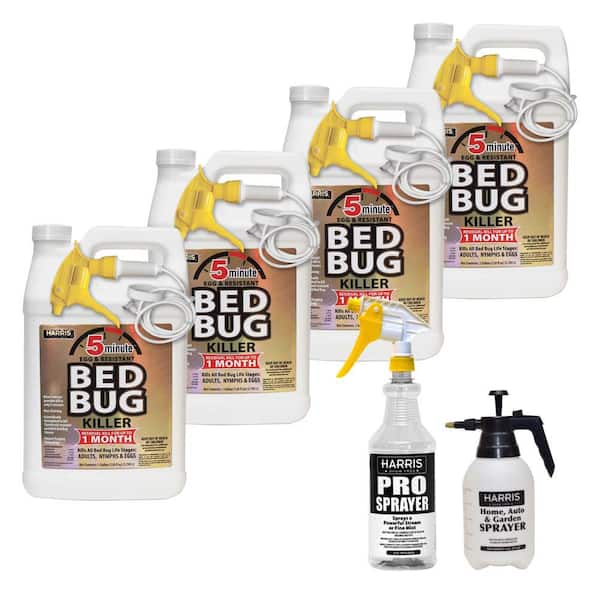 1 Gal. 5-Minute Bed Bug Killer (4-Pack) 512 oz., 32 oz. Professional Spray Bottle and 55 oz. Pump Sprayer Value Pack